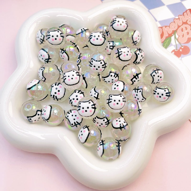 2pcs 16mm Transparent Cat Rabbit Acrylic Beads DIY Bracelet Making 7