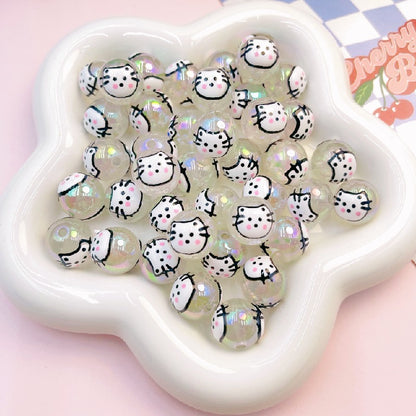 2pcs 16mm Transparent Cat Rabbit Acrylic Beads DIY Bracelet Making 7