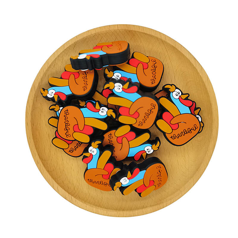 Silicone Focal Beads Turkey with Thankful Text 2