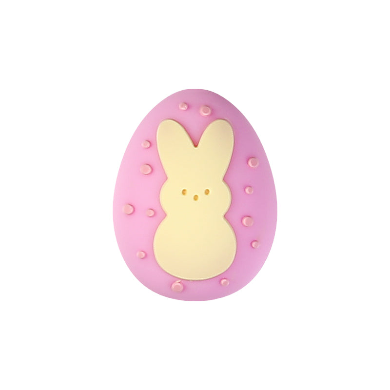 20Pcs Silicone 3D Focal Beads Easter Bunny Chick Holding Easter Egg 24