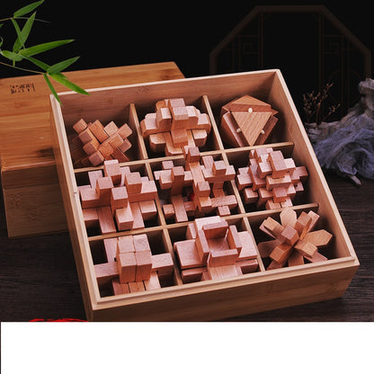Wooden Luban Lock Puzzle Brain Teaser Educational Toy 6