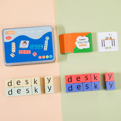 Wooden Montessori Toys Word Spelling Educational Toy for Kids 5