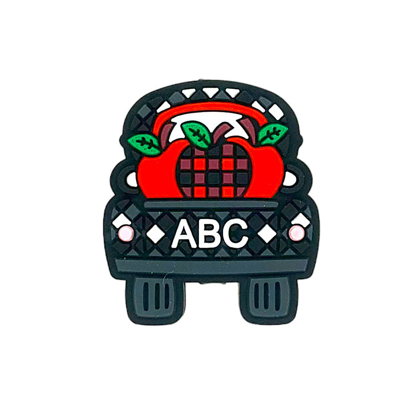 20pcs Silicone Focal Beads ABC Apple Car Front Facing