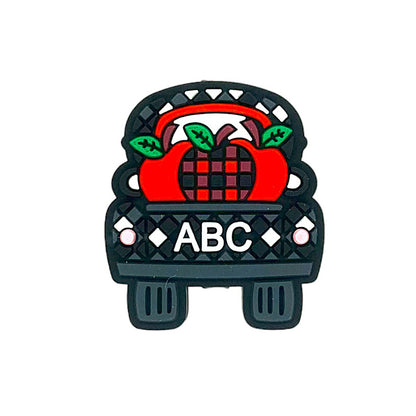20pcs Silicone Focal Beads ABC Apple Car Front Facing