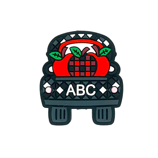 20pcs Silicone Focal Beads ABC Apple Car Front Facing