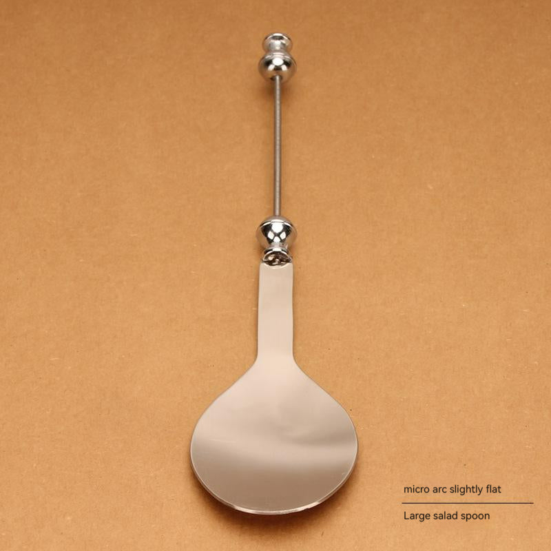 Beadable Salad Fruit Spoon Stainless Steel DIY Craft Supplies 8