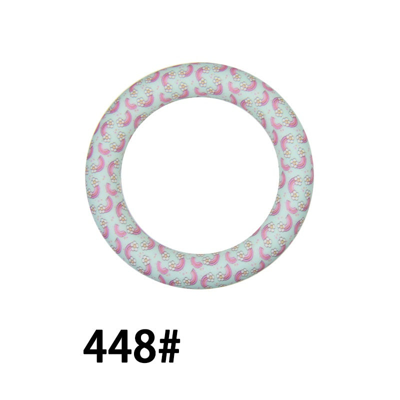 65mm Printed Round Silicone Rings 448