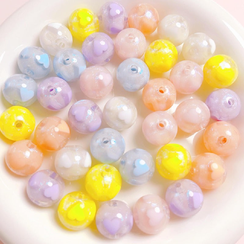 10pcs 16mm Candy Heart Acrylic Beads DIY Bracelet Making 4