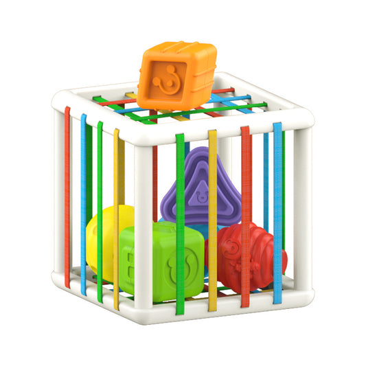 Plastic Montessori Toys Baby Movement Grasp Training Cube 14cm