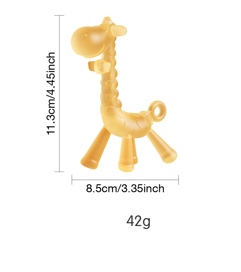 Silicone Giraffe Shape Baby Teething Toy for Infant 4