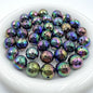 10pcs 16mm UV Finish Acrylic Plaid Round Beads DIY Bracelet Making 13