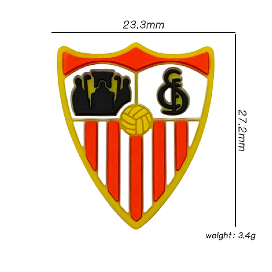 20Pcs Silicone Focal Beads Sports Football Club Shield Design