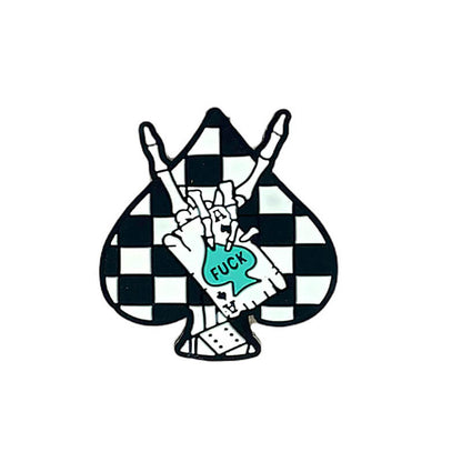 Silicone Focal Beads Checkered Ace Of Spades Hand Gesture Holding Card 2
