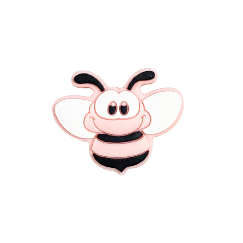 20pcs Silicone Focal Beads Bee Character Front Facing 9