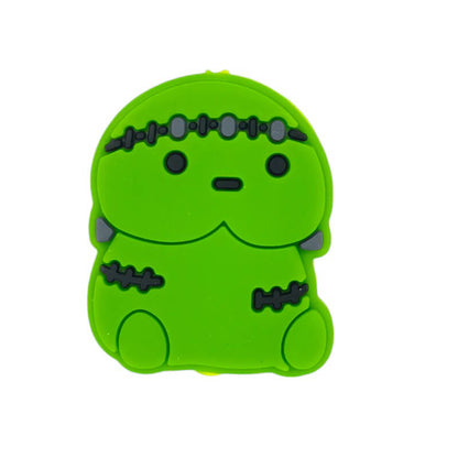 Silicone Focal Beads Little Green Guy Wearing Stitched Headwear