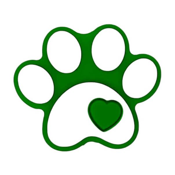 Silicone Focal Beads Paw Print Heart Detail 4