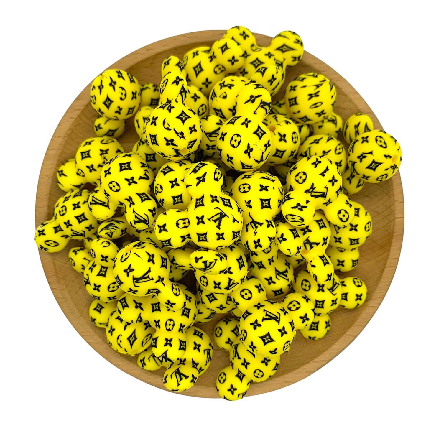 20pcs Mickey Printed LV Silicone Focal Beads 4