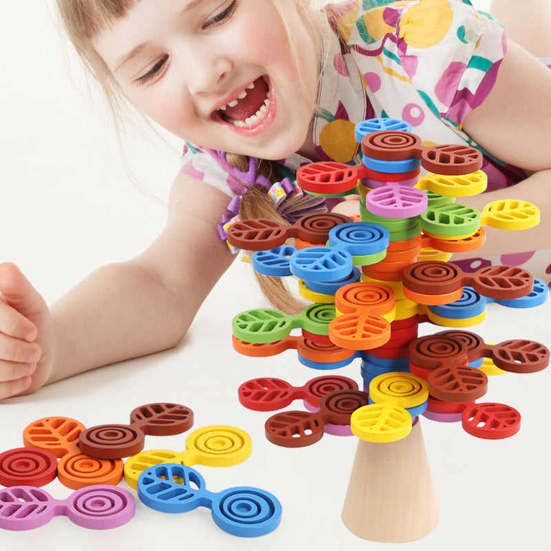 Wooden Building Blocks Stacked Tree Educational Toy for Kids 3