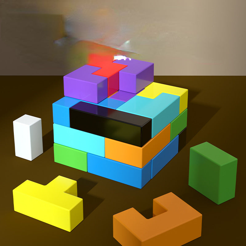 Wooden 3D Puzzle Tetris Educational Toy for Kids 3