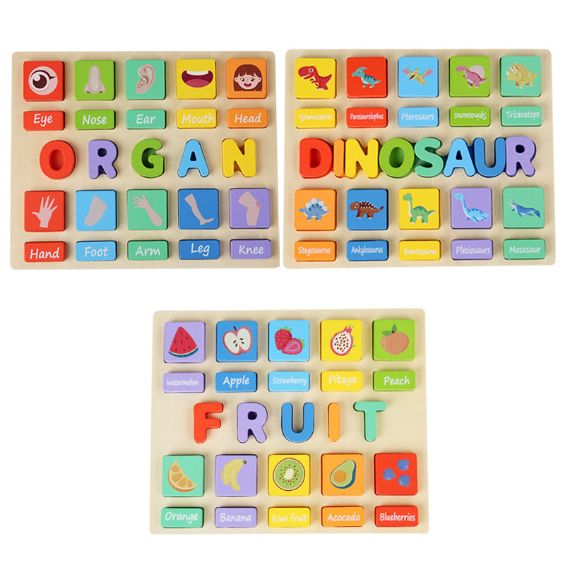 Wooden Alphabet Puzzle Blocks Montessori Toys Educational Toy