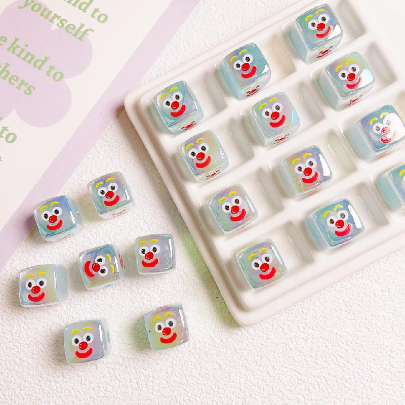 10pcs 14mm Funny Expression Square Acrylic Beads Jewelry Making 10