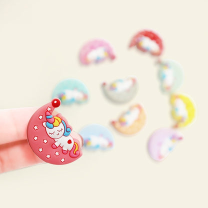 Silicone Focal Beads Unicorn Moon with Star Detail 3