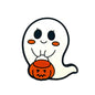20pcs Silicone Focal Beads Halloween Ghost Holding Pumpkin