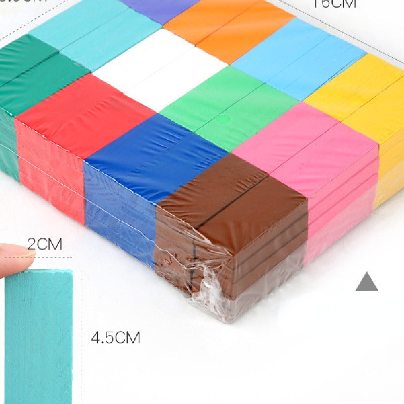 Wooden Building Blocks Educational Dominoes Toy for Kids 2