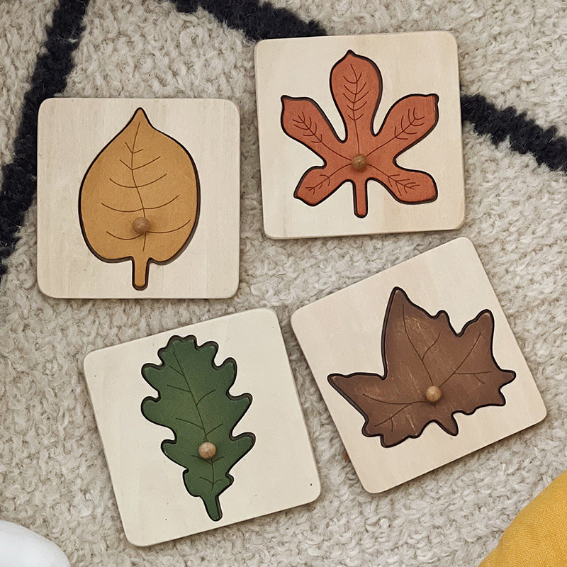 Wooden Leaf Panel Puzzle Montessori Toys for Toddlers 2