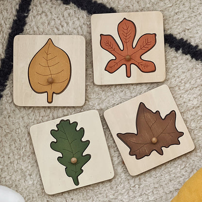 Wooden Leaf Panel Puzzle Montessori Toys for Toddlers 2