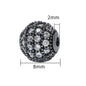 30pcs Fancy Zirconia Paved Brass Round Beads 16