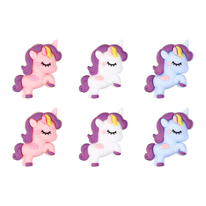 20Pcs Silicone 3D Focal Beads Unicorn Sleeping Pose 10