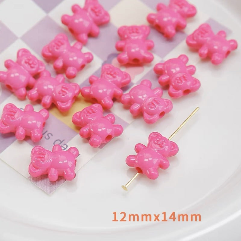 20pcs 12x14mm Bear Acrylic Beads Jewelry Making Craft Supplies 13