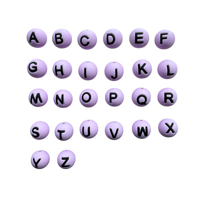 26pcs 15mm Silicone Letter Beads Alphabet A-Z Multi Color 5
