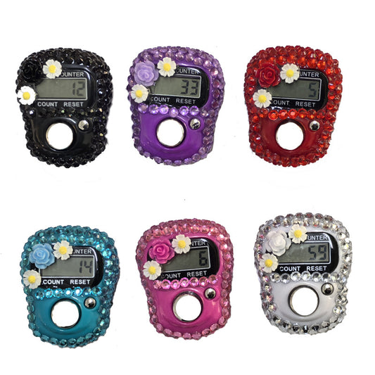 Digital Counting Ring Counter with Rhinestones