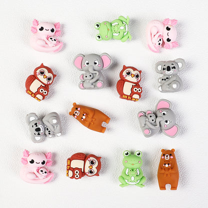 20Pcs Silicone 3D Focal Beads Mother Animals Holding Baby Detail 4