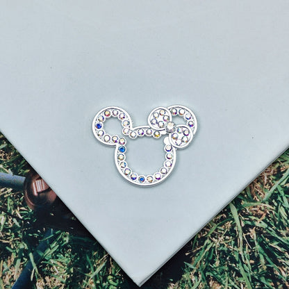10Pcs 32x25mm Cute Hollow Rhinestone Mickey Head Alloy Beads 5