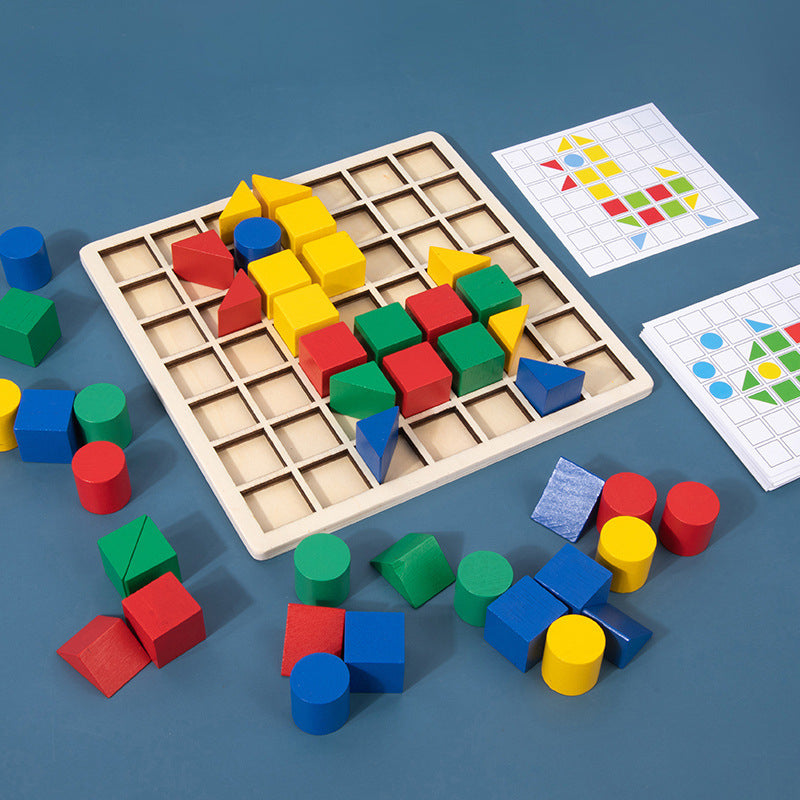 Wooden Building Blocks Puzzle Montessori Toys Educational Toy 6