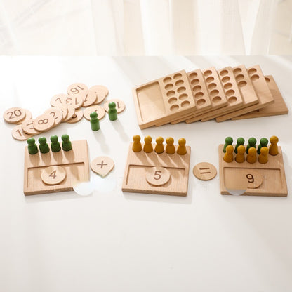 Wooden Arithmetic Shape Pairing Montessori Toys Educational 2