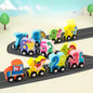 Wooden Building Blocks Magnetic Digital Letters Educational Toy Car 10