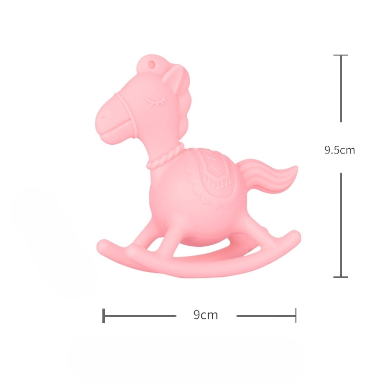 Silicone Baby Teething Toy Rocking Horse Sound for Infant 4 Pack 4