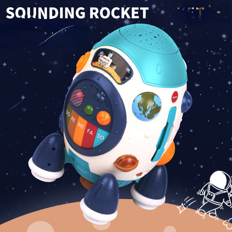 Plastic Kids Aviation Rocket Music Drum Educational Toy 8
