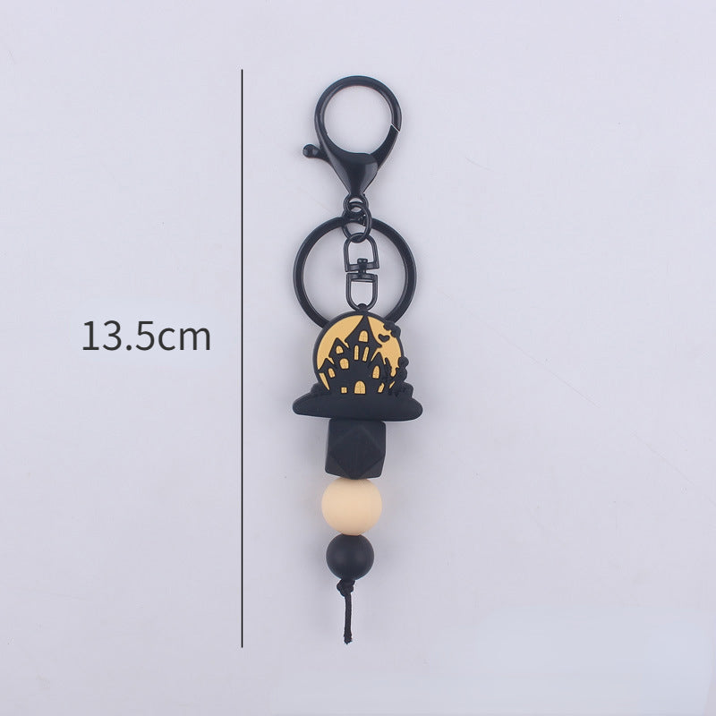 Halloween Themed Silicone Bead Keychain Assortment Charm Set 5
