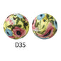 50pcs 15mm Rhombus Printed Silicone Beads Multi Color Design 45