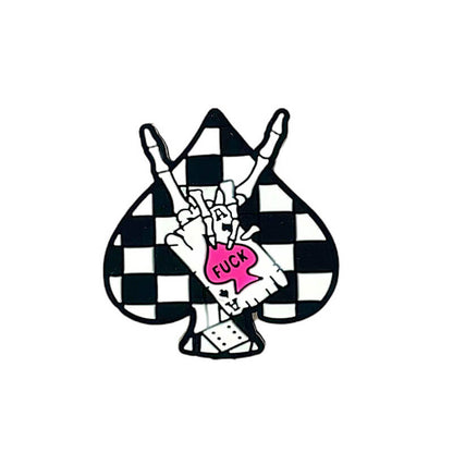 Silicone Focal Beads Checkered Ace Of Spades Hand Gesture Holding Card 3