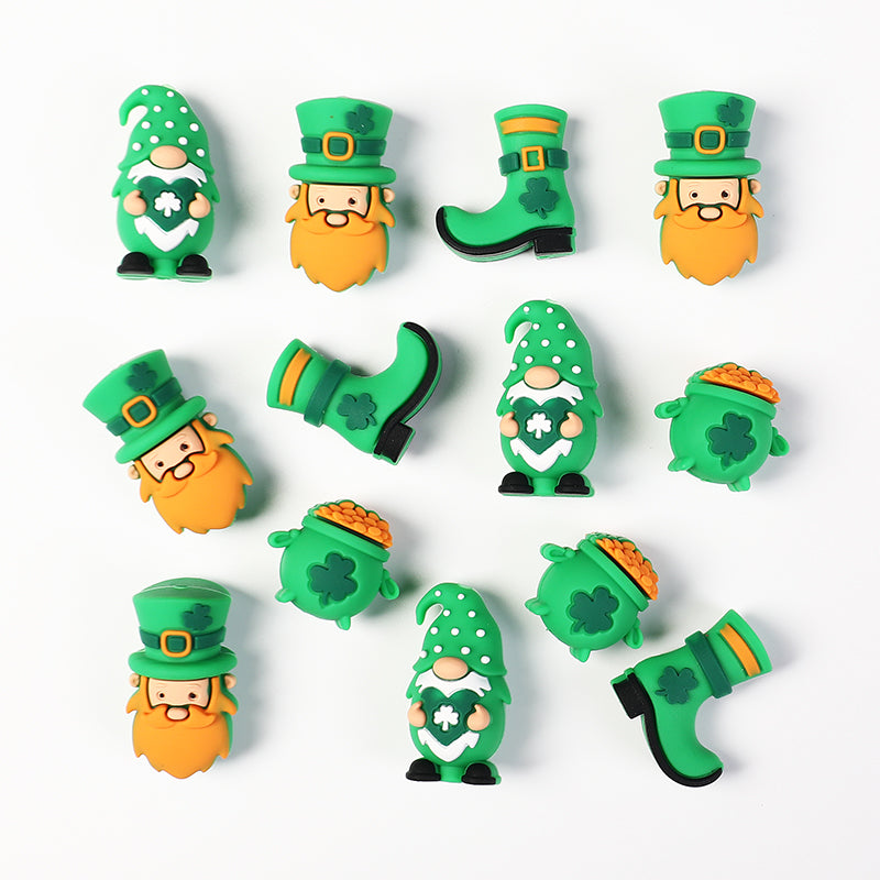 20Pcs Silicone 3D Focal Beads St. Patrick's Day Lucky Symbols Variety 5