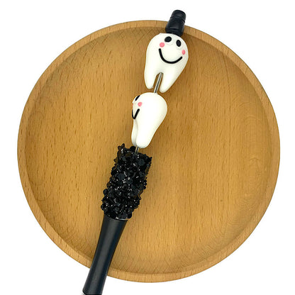 Silicone 3D Focal Beads Smile Tooth Front Facing 2