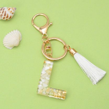 Tassel Letter Keychain A to Z Resin Initial Charm 15