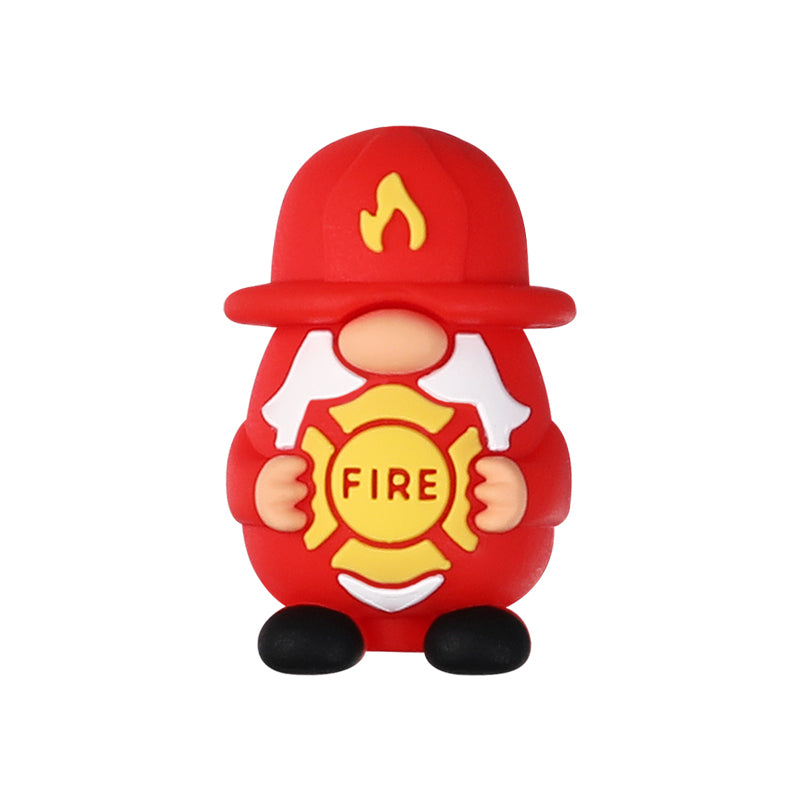 20Pcs Silicone 3D Focal Beads Doctor Police Firefighter Career Medical Theme 16