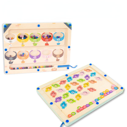 Wooden Magnetic Digital Maze Montessori Toys for Kids 4